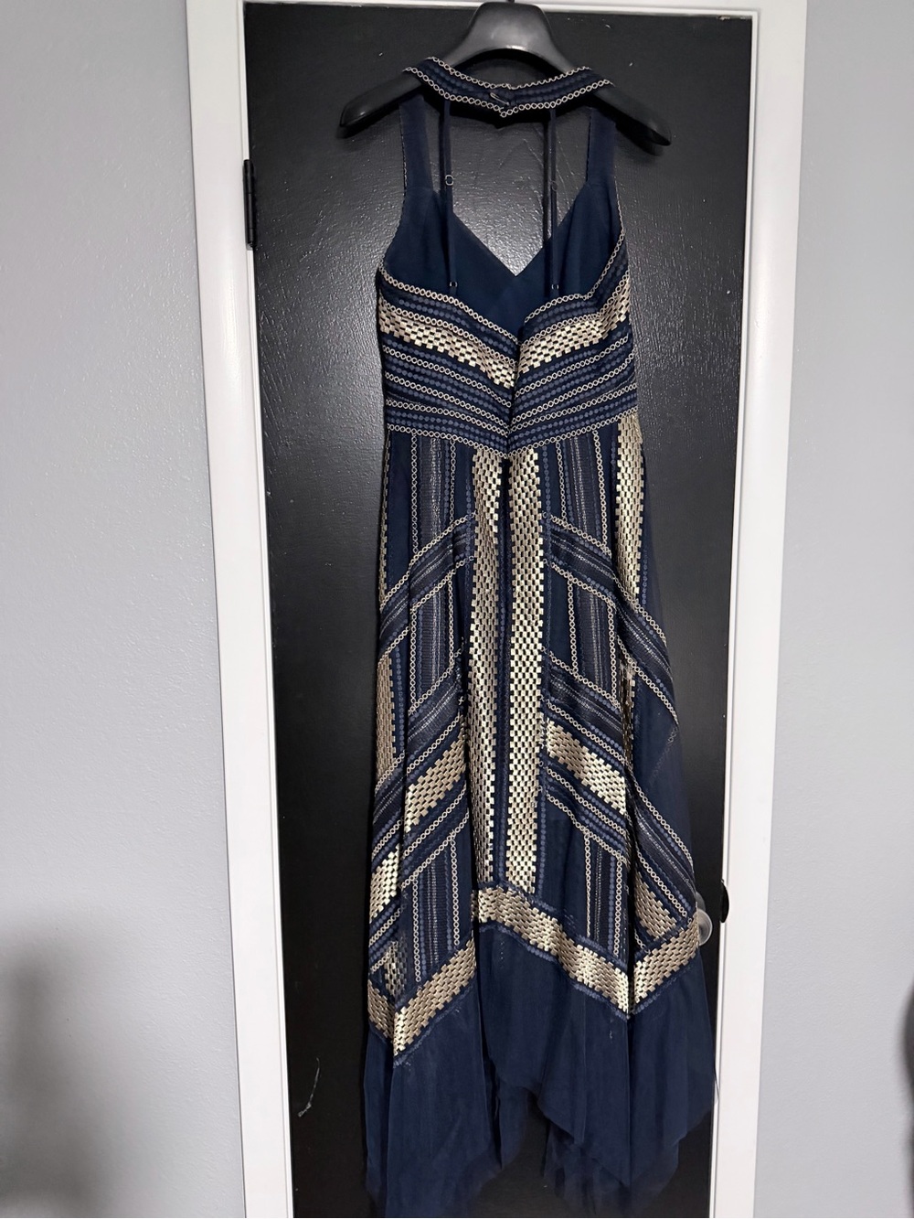 BCBGMaxazria Metallic Hankerchief Dress - Picture 5 of 8